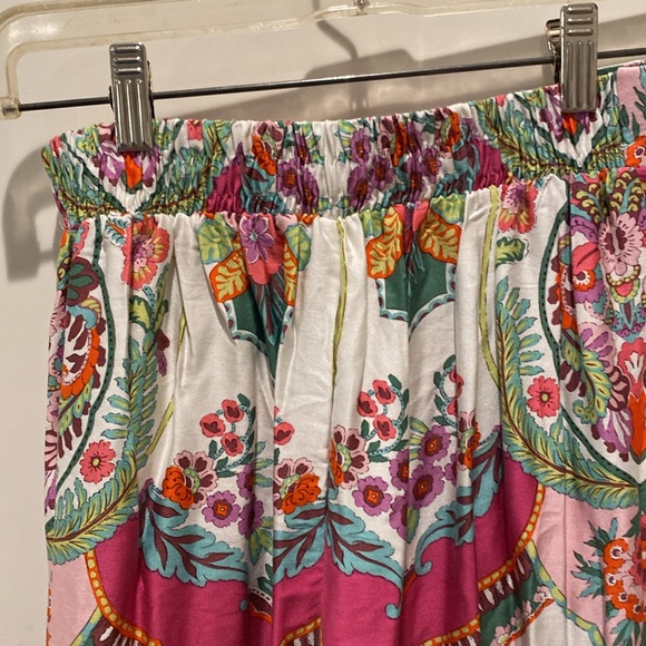 Rachel Zoe Wide Leg Pants.  Bright Pink/Orange/Green/White Flower Pattern.  XS - Picture 8 of 10